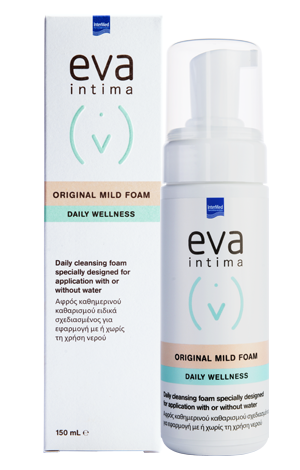 Συσκευασία του προϊόντος Eva Intima Original Mild Foam σε πρακτική συσκευασία των 150ml