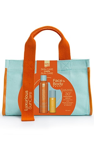 Packaging of the product Luxurious SunCare Face & Body Pack (Air Touch Sensation) by InterMed.