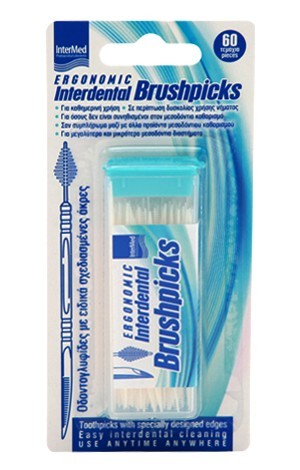 Packaging of the product Ergonomic Interdental Brushpicks by InterMed.