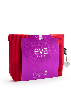 Packaging of the Eva Belle Love Firming Solution product by InterMed.