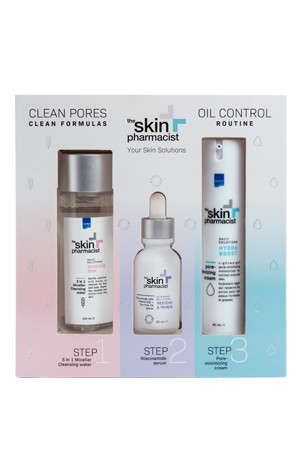 Πακέτο περιποίησης OIL CONTROL ROUTINE για την απόλυτη ρουτίνα φροντίδας για τη λιπαρή επιδερµίδα µε τάση ακµής της The Skin Pharmacist.