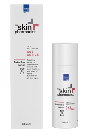 Age Active Bakuchiol serum επιδιορθωτικός ορός για τη βελτίωση της υφής της επιδερμίδας & την αντιμετώπιση λεπτών γραμμών και σημαδιών γήρανσης.