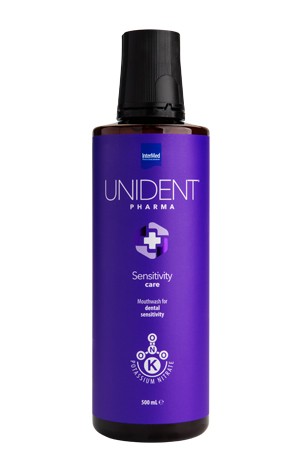 UNIDENT PHARMA Sensitivity Care est un bain de bouche quotidien spécialement formulé pour la sensibilité dentaire.